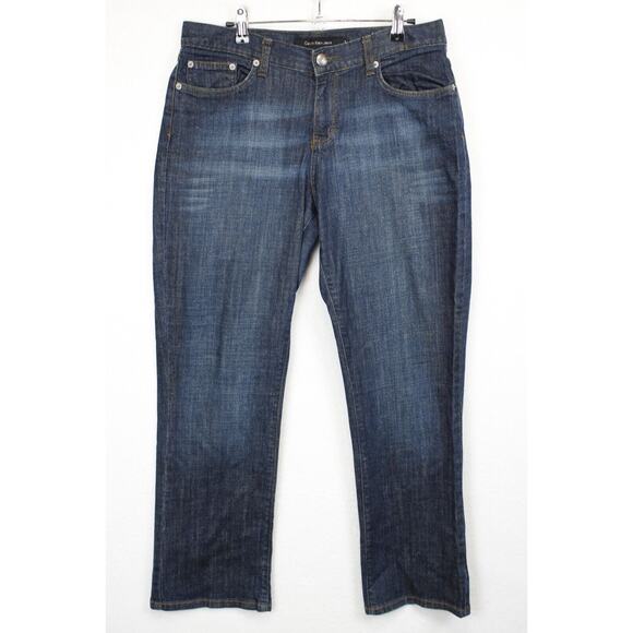 Calvin Klein Bootcut Jeans Women 10 Mid Rise Blue Denim Pants Western Casual - Picture 1 of 14